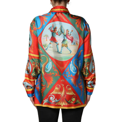 Dolce & Gabbana Multicolor Printed Long Sleeve Button Down Shirt Top