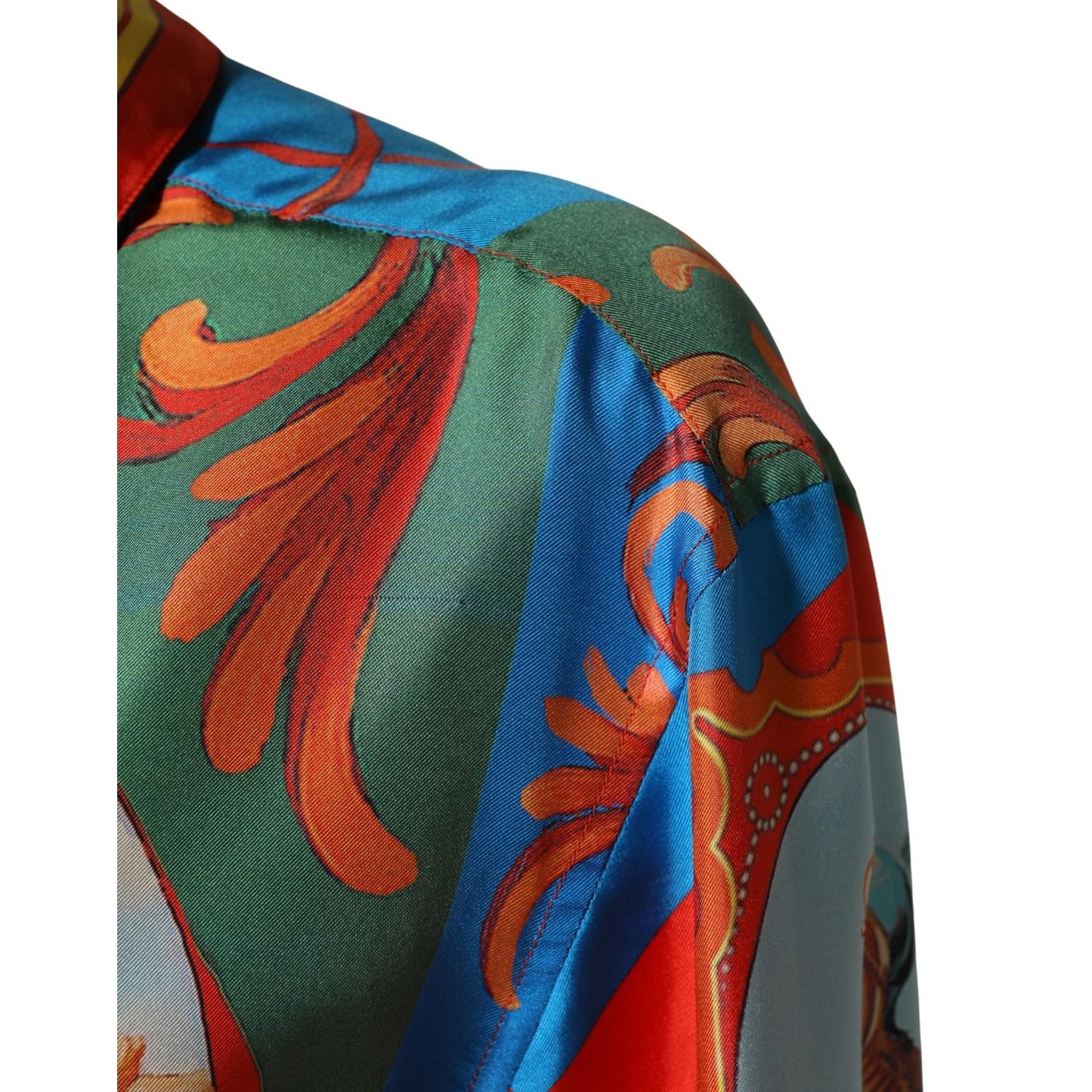 Dolce & Gabbana Multicolor Printed Long Sleeve Button Down Shirt Top