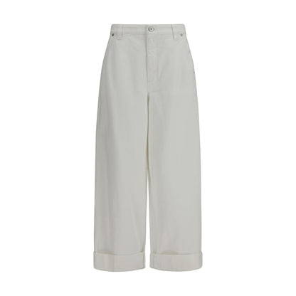 Brunello Cucinelli White Cotton Casual Pants
