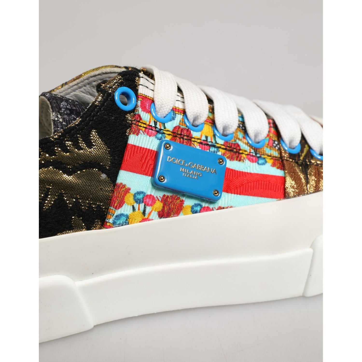 Dolce & Gabbana Multicolor Patchwork Low Top Sneakers Shoes