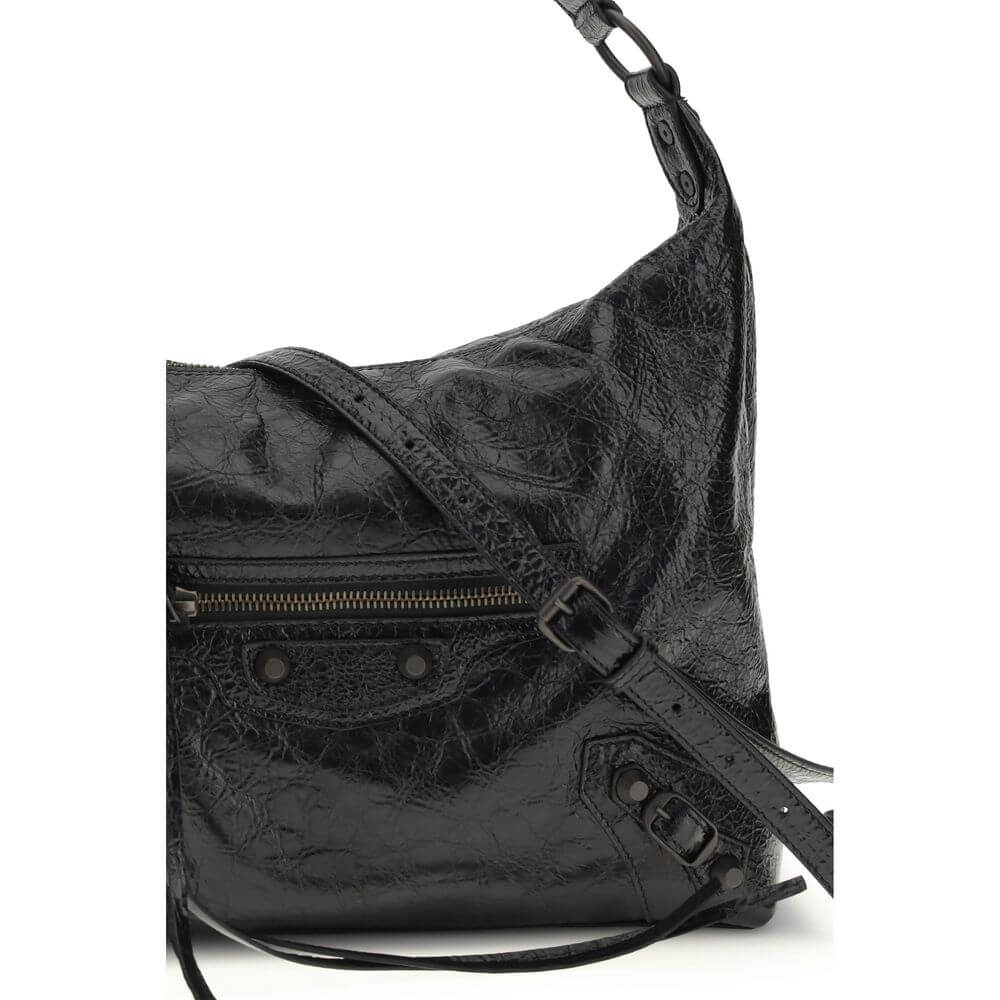 Balenciaga Black Lamb Ovis Aries Aries Shoulder Bag