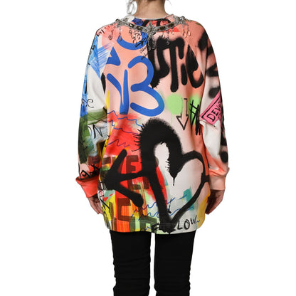 Dolce & Gabbana Multicolor Embellished Graffiti Sweatshirt