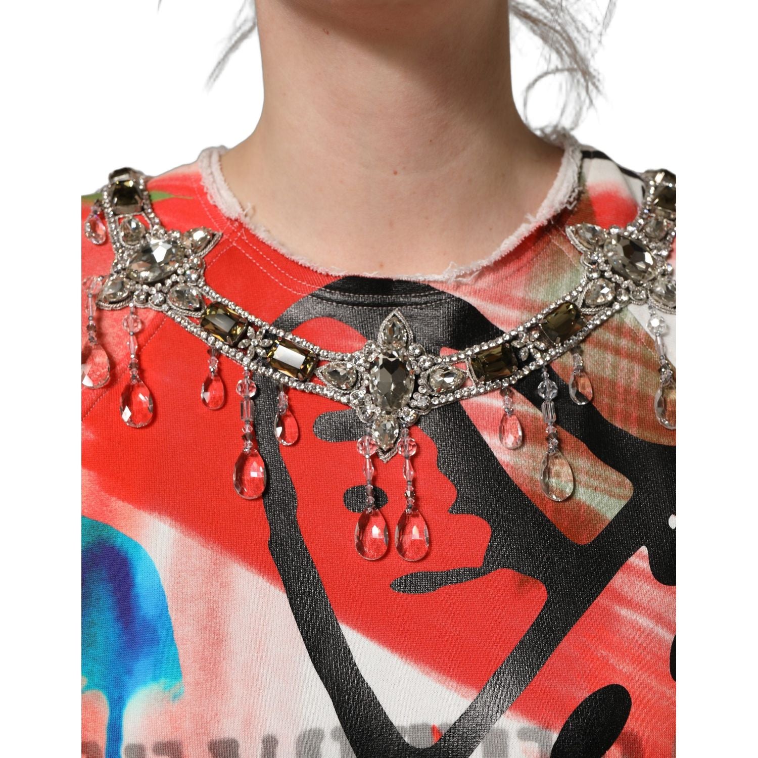 Dolce & Gabbana Multicolor Embellished Graffiti Sweatshirt