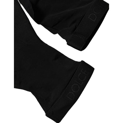 Dolce & Gabbana Black Sheer Nylon Thigh High Stockings Socks