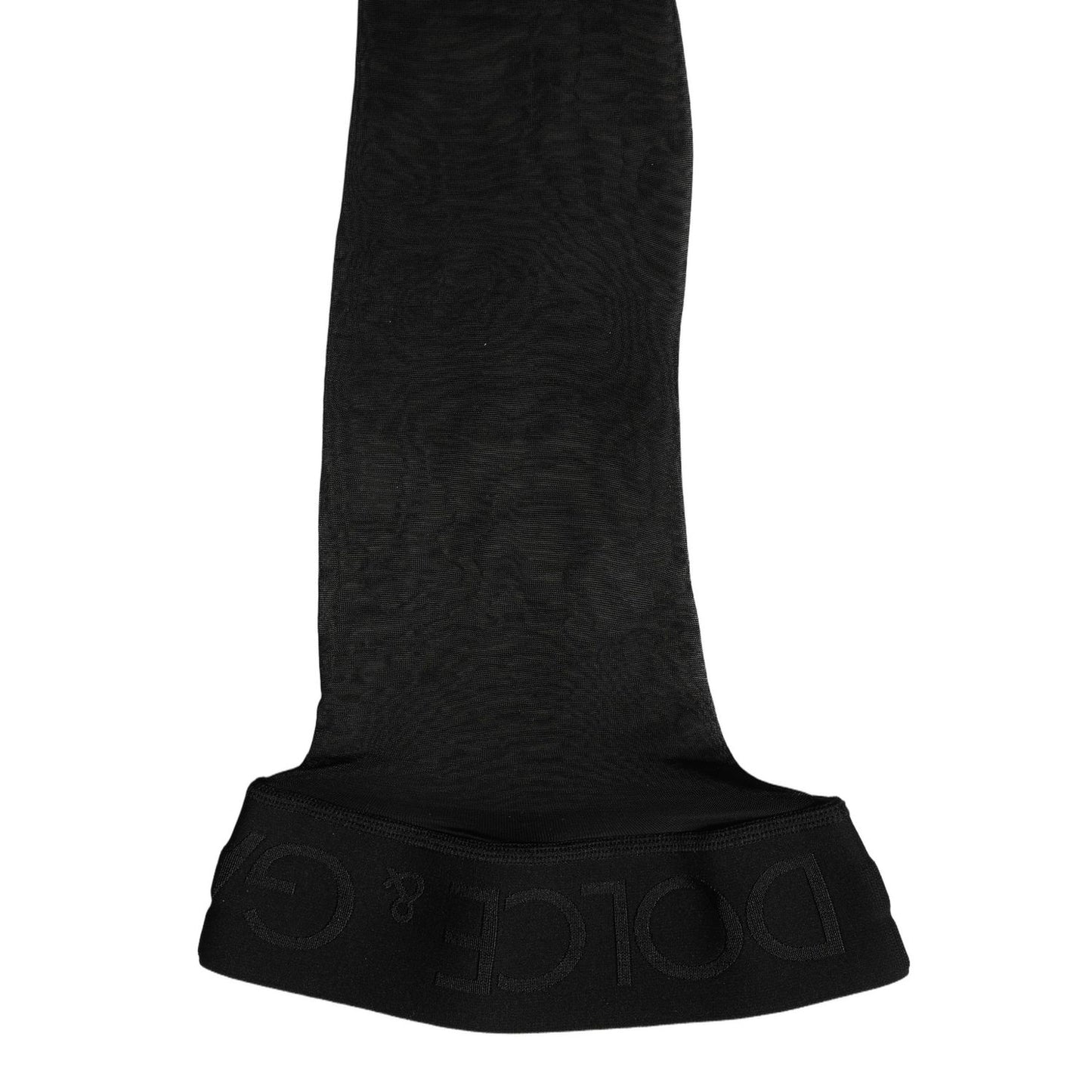 Dolce & Gabbana Black Sheer Nylon Thigh High Stockings Socks
