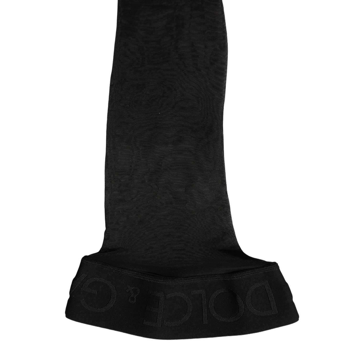 Dolce & Gabbana Black Sheer Nylon Thigh High Stockings Socks