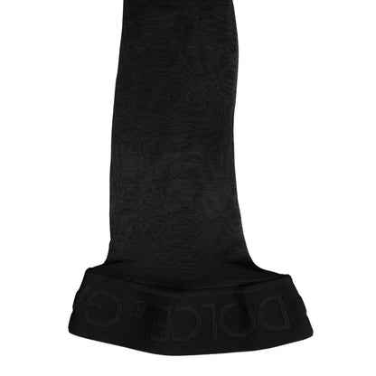 Dolce & Gabbana Black Sheer Nylon Thigh High Stockings Socks