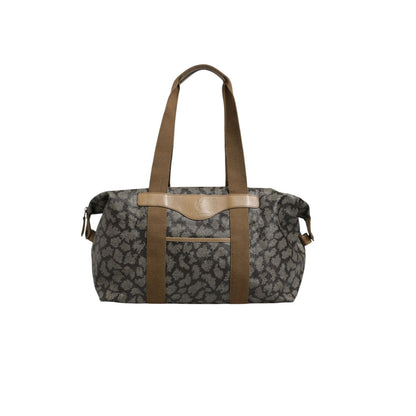 Saint Laurent Green and Brown Pattern Canvas Duffel Bag