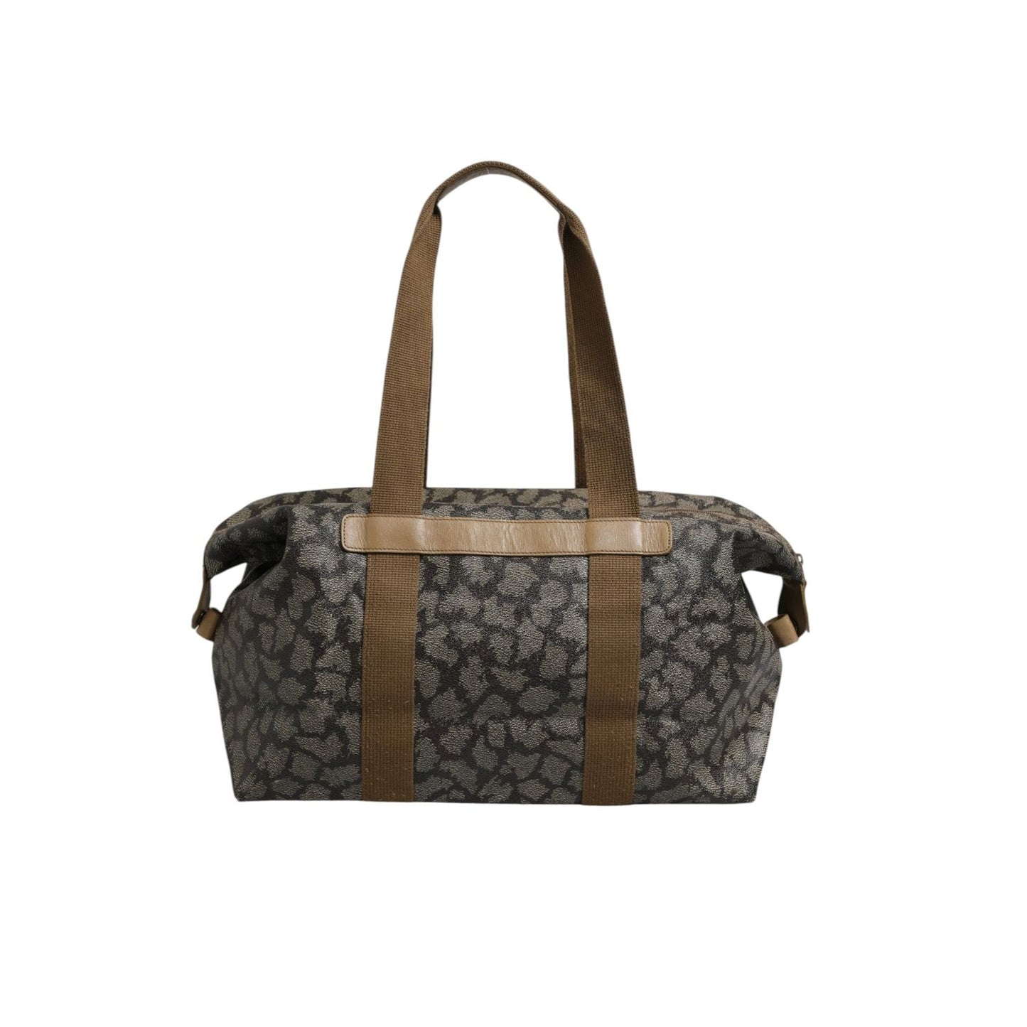 Saint Laurent Green and Brown Pattern Canvas Duffel Bag