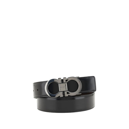 Ferragamo Black Calf Leather Bos Taurus Belt