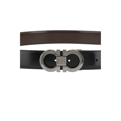 Ferragamo Black Calf Leather Bos Taurus Belt