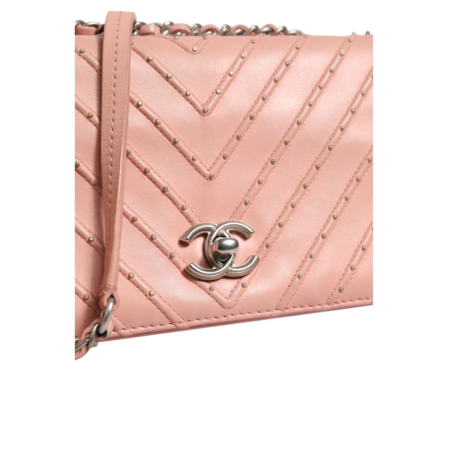 Chanel Small Classic Double Flap Bag Light Pink Chevron