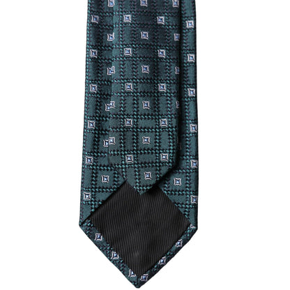 Dolce & Gabbana Dark Green Patterned Silk Adjustable Men Necktie Tie