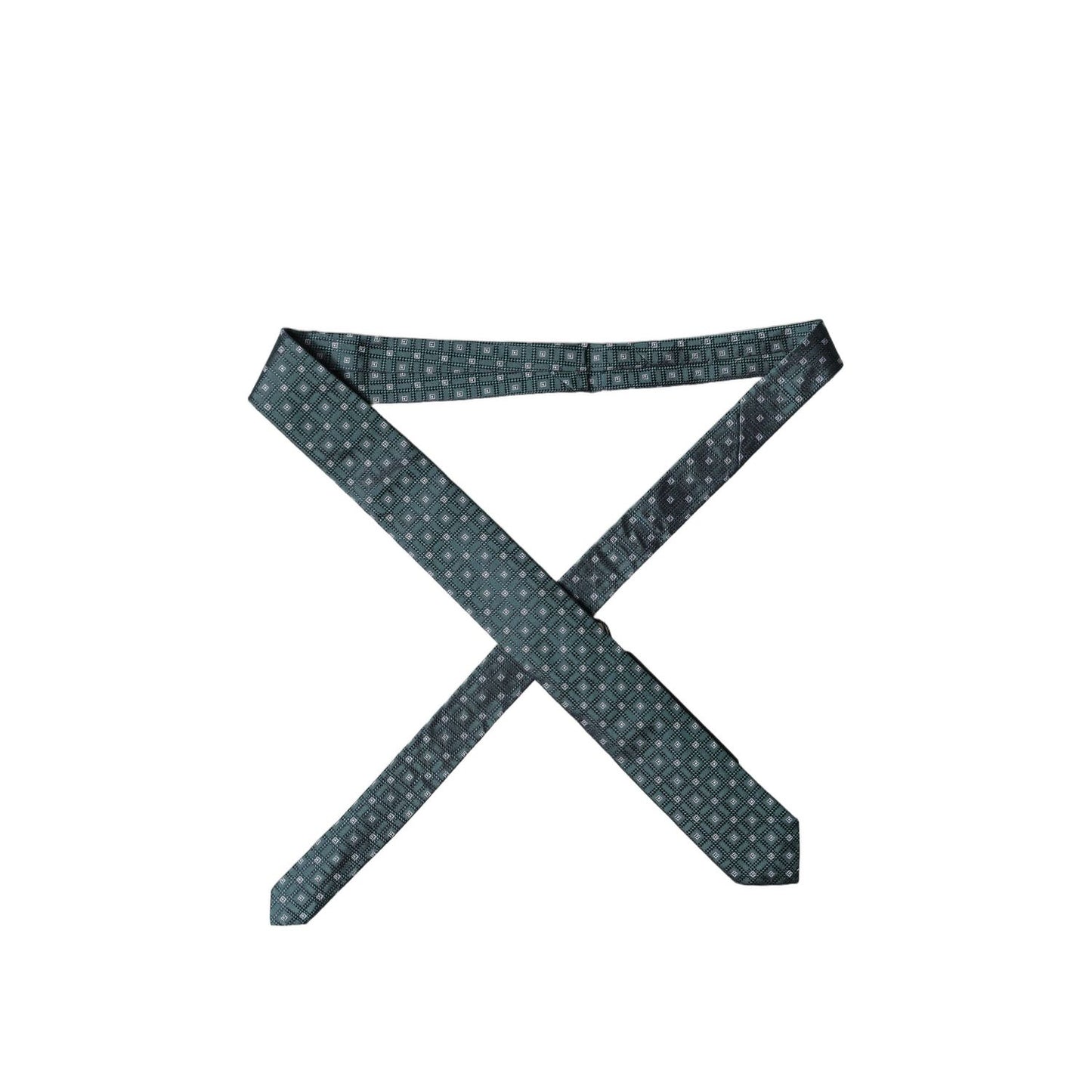 Dolce & Gabbana Dark Green Patterned Silk Adjustable Men Necktie Tie