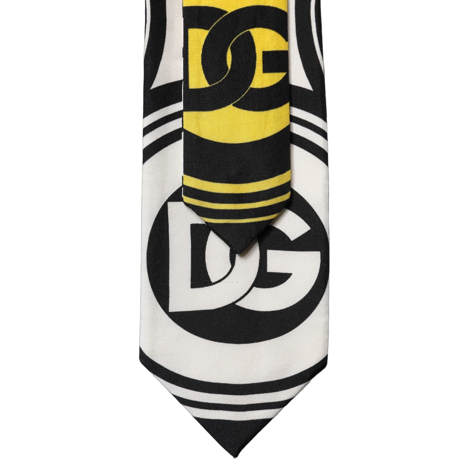 Dolce & Gabbana Multicolor Monogram Print Silk Adjustable Men Necktie Tie