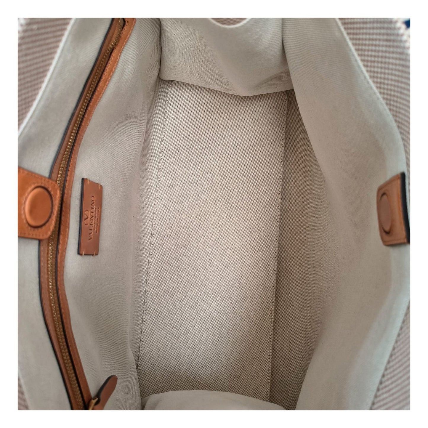 Valentino Garavani Beige Fabric Handbag