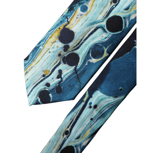 Dolce & Gabbana Multicolor Abstract Silk Adjustable Men Tied Necktie Tie