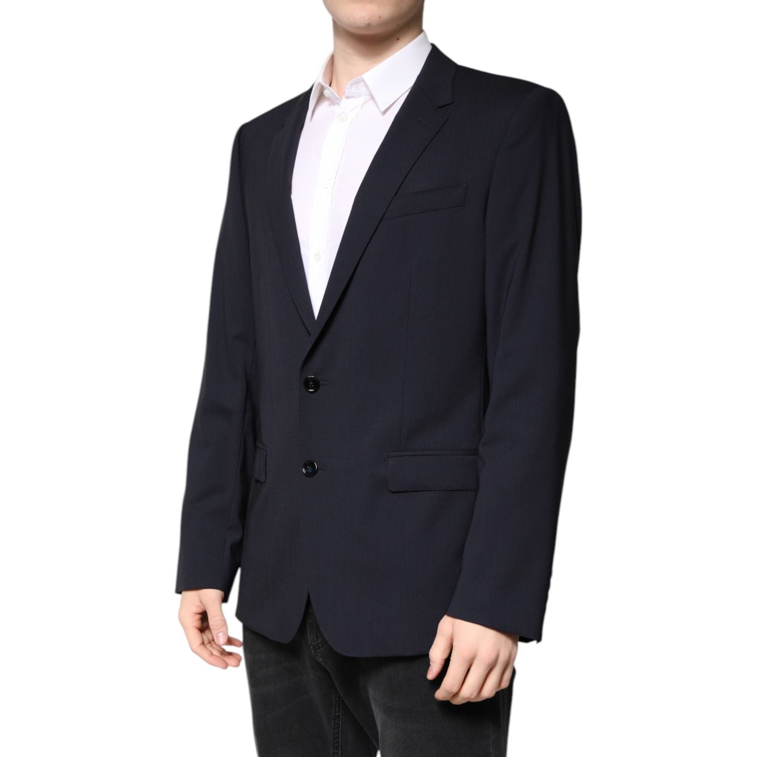 Dolce & Gabbana Blazer MARTINI Dark Blue Wool SingleBreasted Blazer