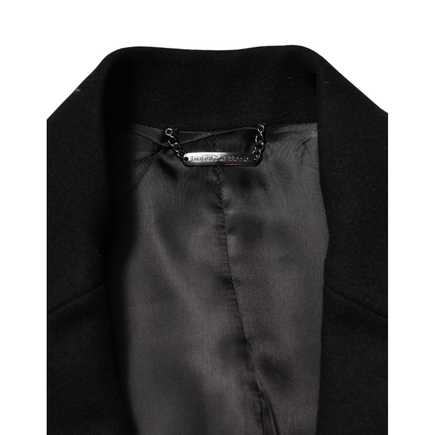 Dolce & Gabbana Black Heraldic Patch Single Breasted Jacket