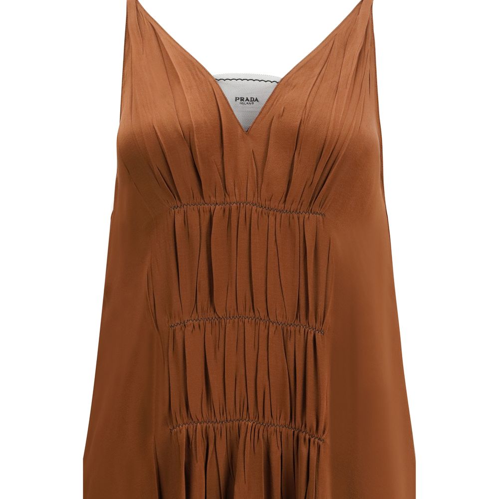 Prada Brown Acetate Cocktail Dress