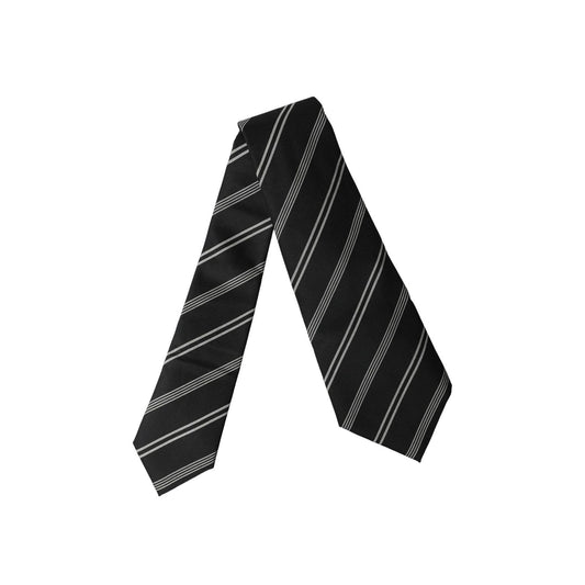 Dolce & Gabbana Black White Stripes Silk Adjustable Women Necktie Tie