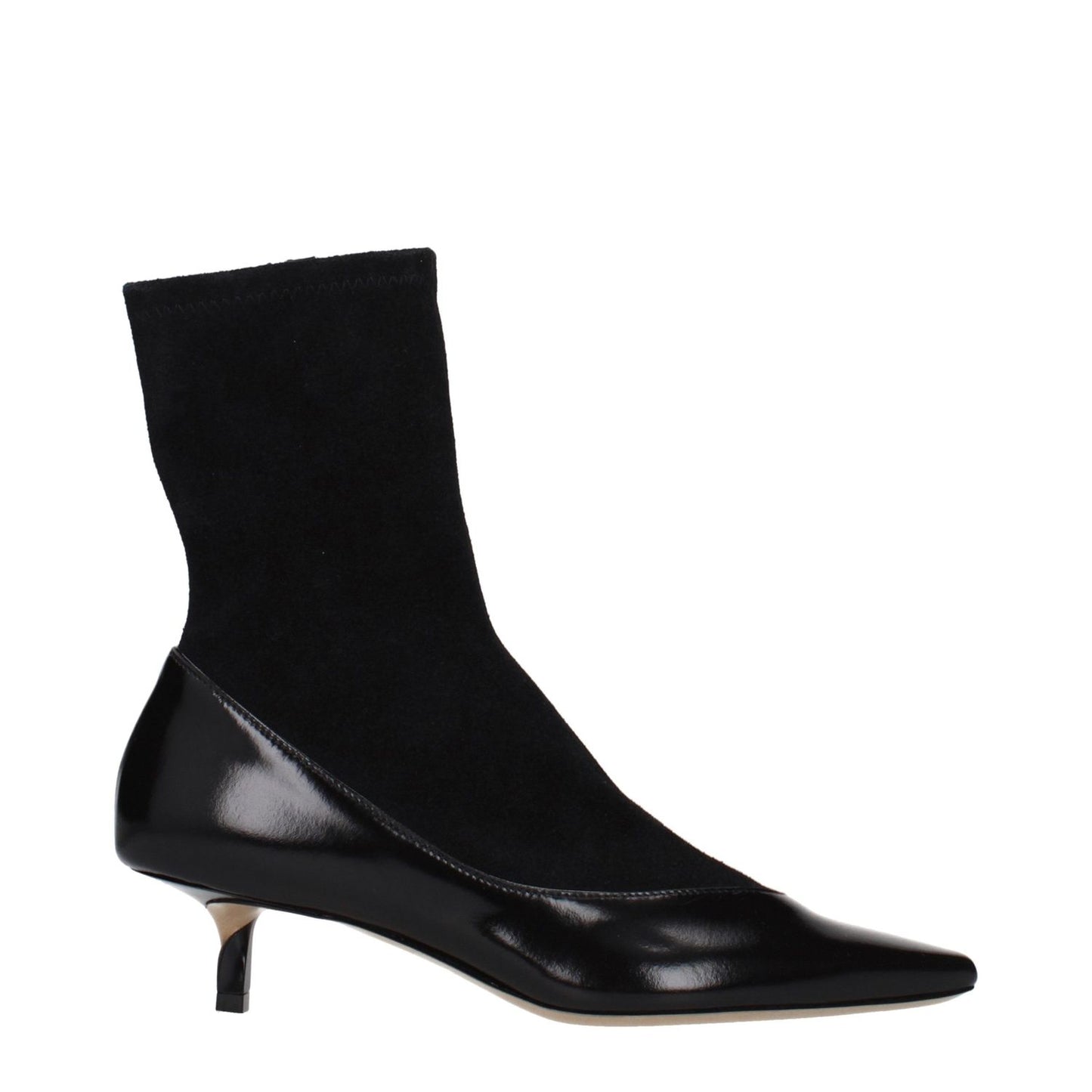 Jacquemus Black Leather Ankle Boots
