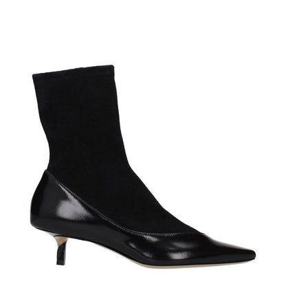 Jacquemus Black Leather Ankle Boots