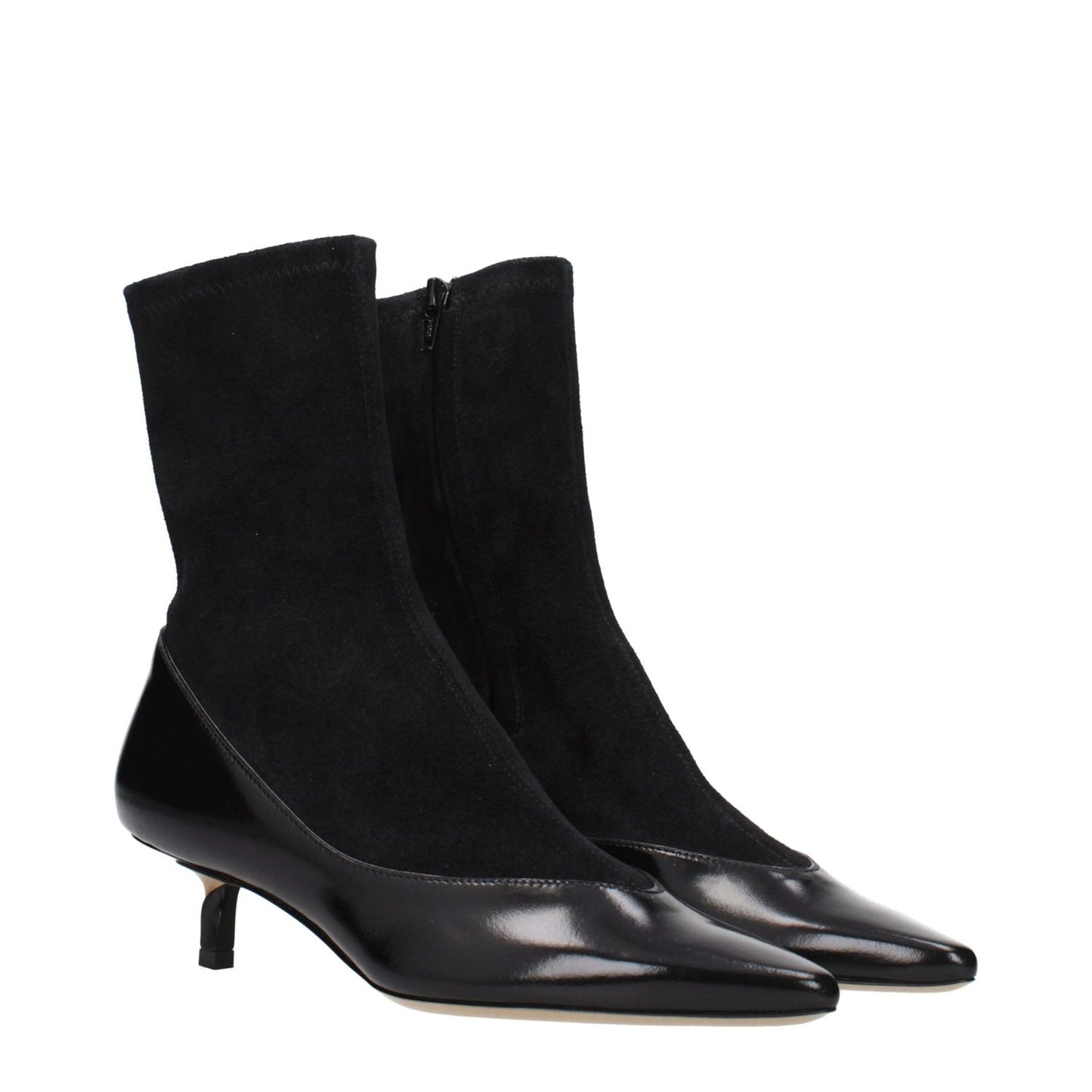 Jacquemus Black Leather Ankle Boots