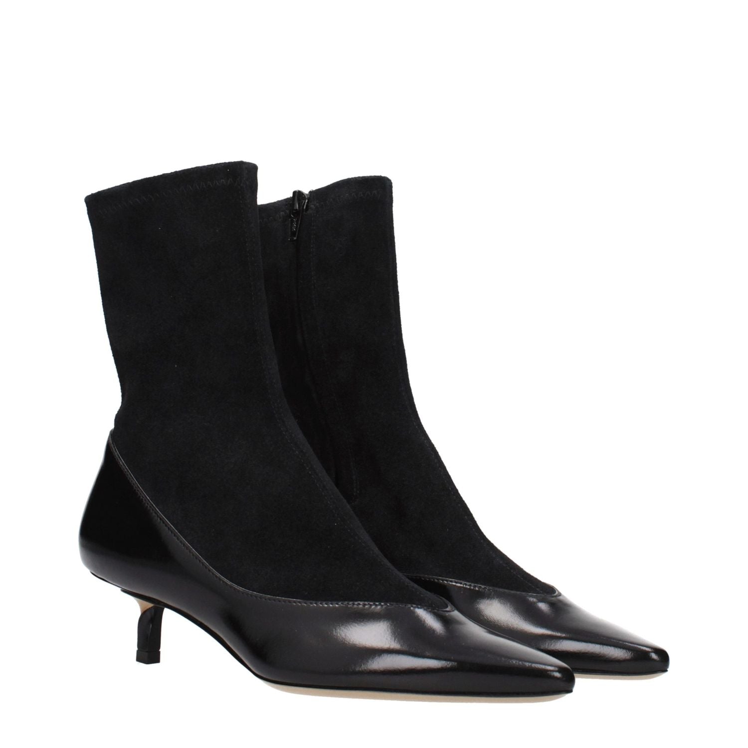 Jacquemus Black Leather Ankle Boots