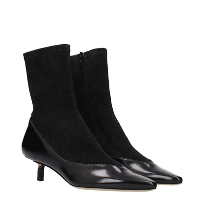 Jacquemus Black Leather Ankle Boots