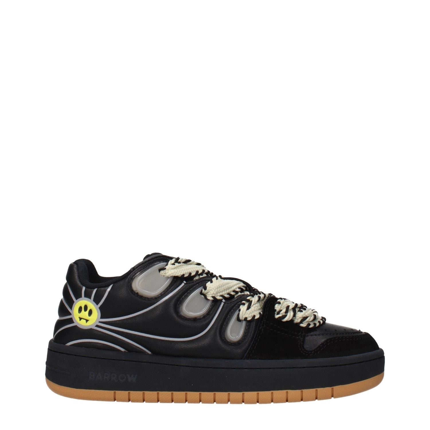 Barrow Black Leather Low Top Sneakers