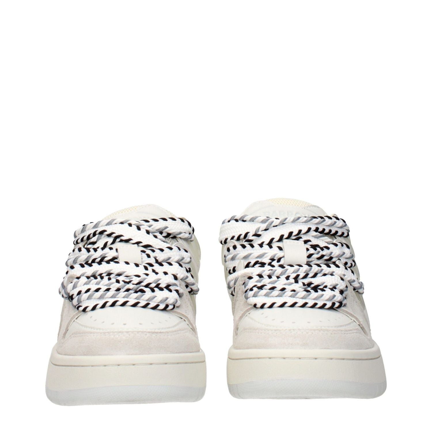 Barrow White Leather Low Top Sneakers