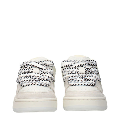 Barrow White Leather Low Top Sneakers
