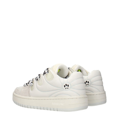 Barrow White Leather Low Top Sneakers