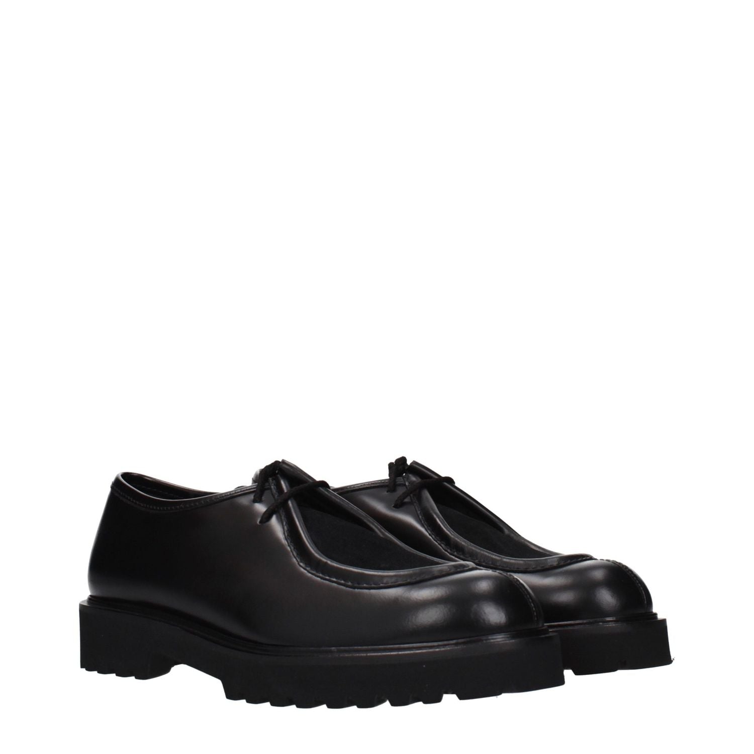 Max Mara Black Leather Oxfords And Derbies
