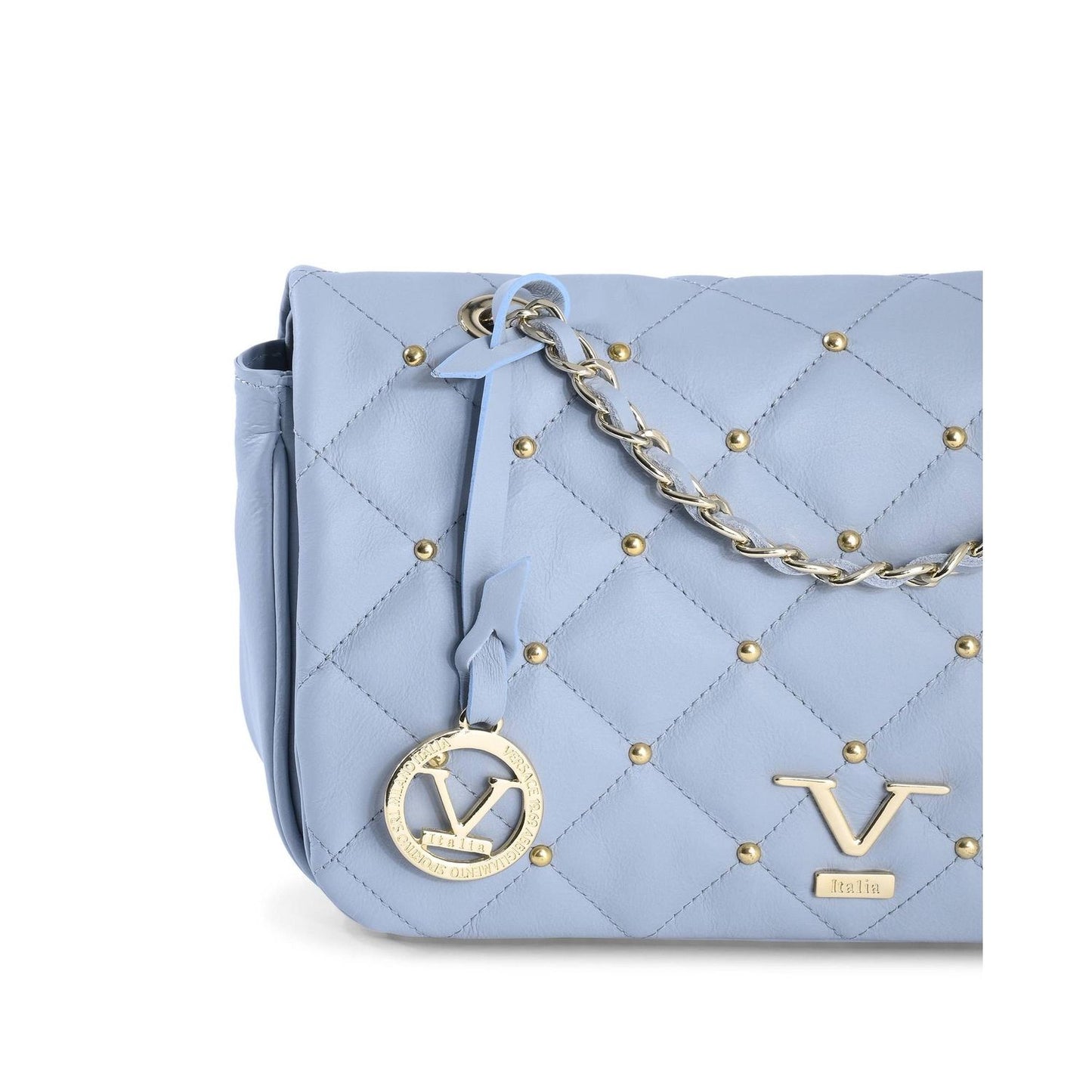 19V69 Italia Blue Leather Shoulder Bag