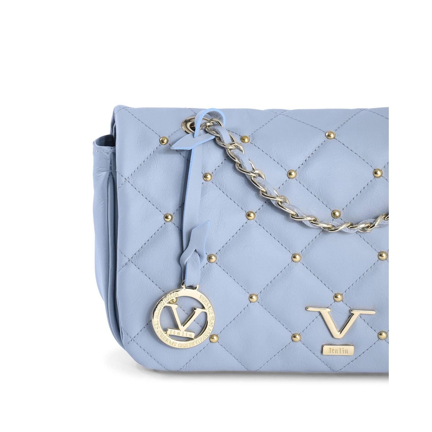 19V69 Italia Blue Leather Shoulder Bag