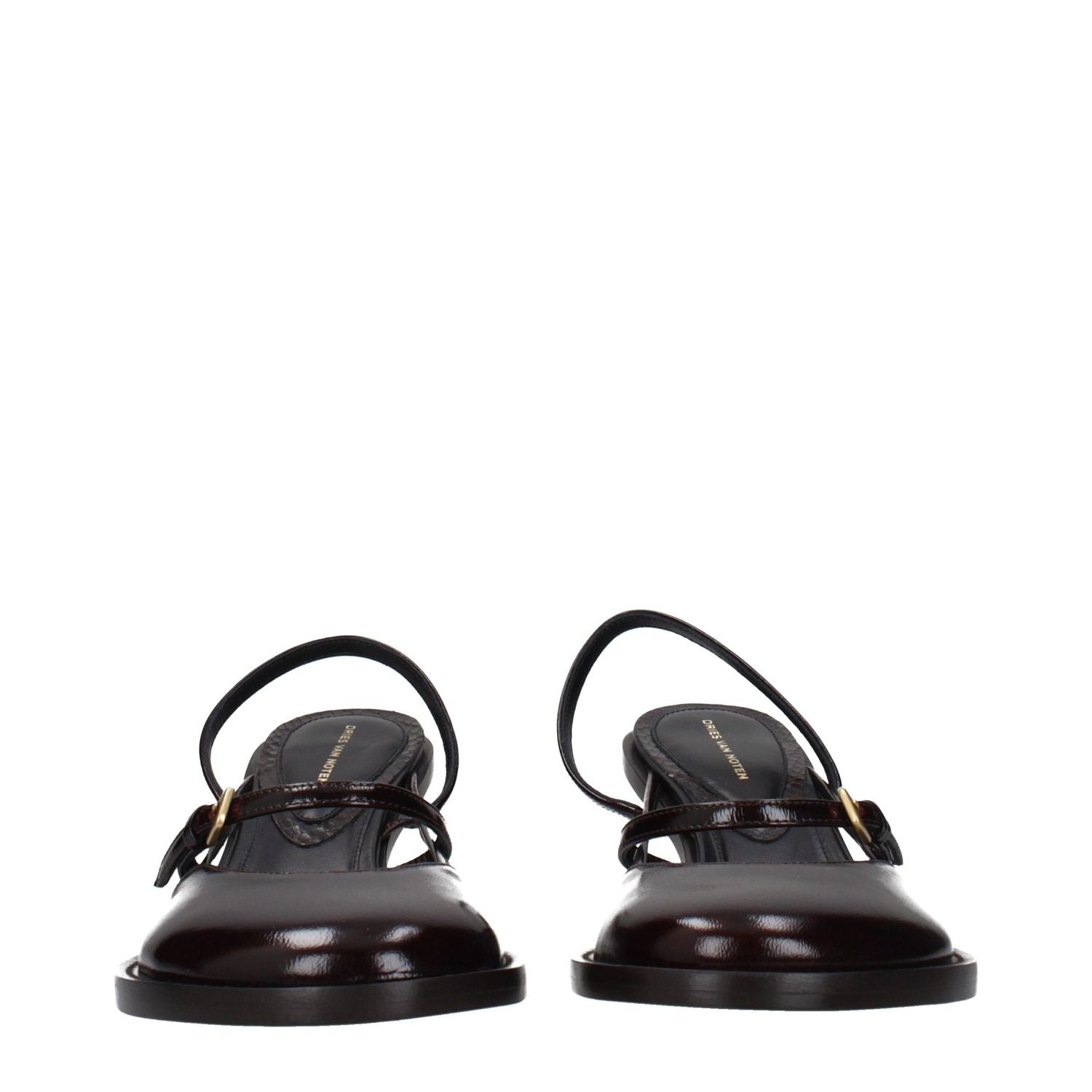 Dries Van Noten Brown Leather Platform Sandals