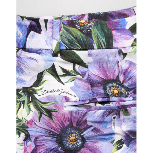 Dolce & Gabbana Multicolor Floral Print CroppedTrouser Pants