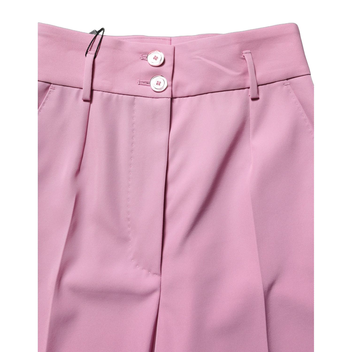 Dolce & Gabbana Pink High Waisted Polyester Trouser Pants