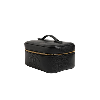 Chanel Black and gold makeup bag