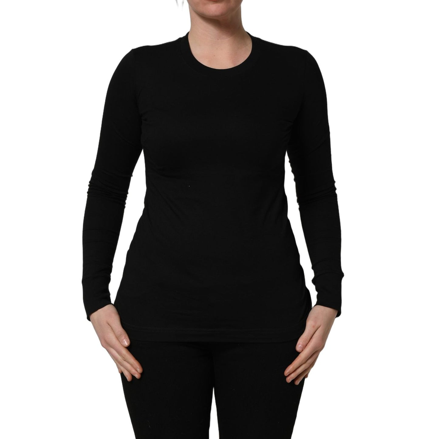 Dolce & Gabbana Black Long Sleeves Crew Neck Pullover Sweater