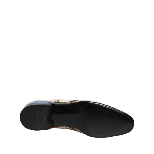 Dolce & Gabbana Multicolor Sequin Embroidered Loafers Shoes