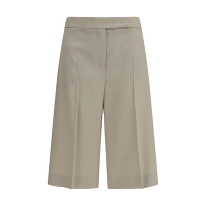Max Mara Beige Wool Oves Aries Bermuda Shorts