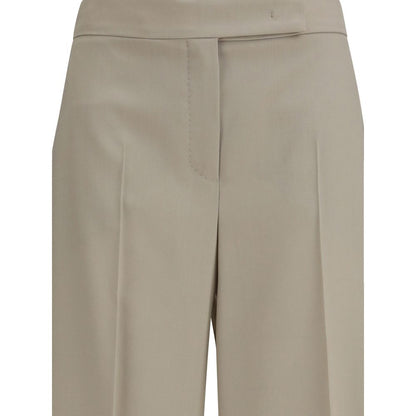 Max Mara Beige Wool Oves Aries Bermuda Shorts
