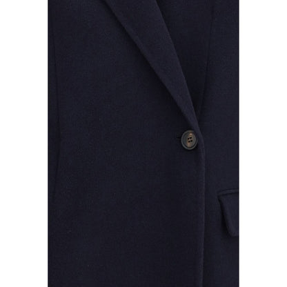Brunello Cucinelli Blue Wool Oves Aries Full-Length Jacket