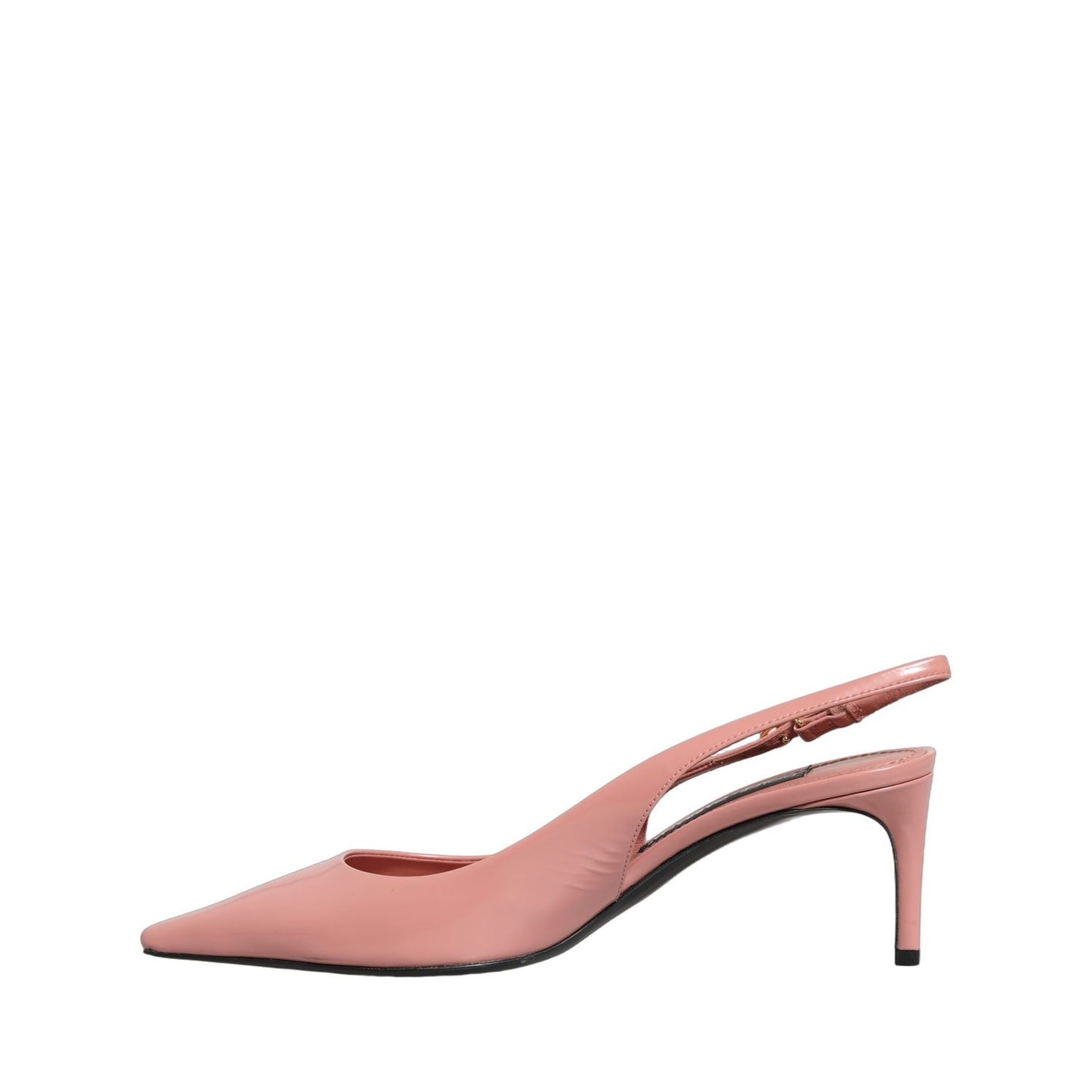 Dolce & Gabbana Pink Leather Mid Heels Slingbacks Shoes