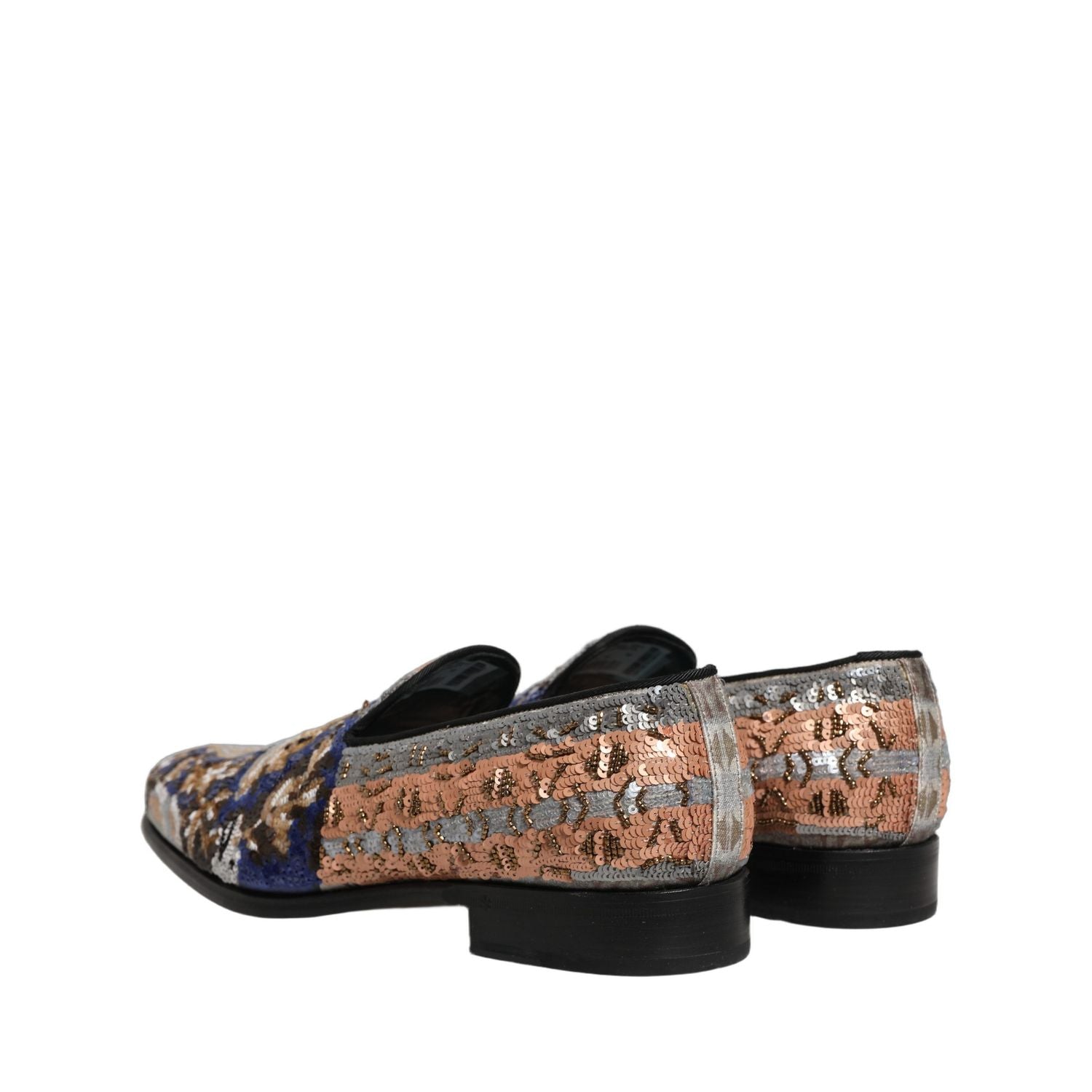 Dolce & Gabbana Multicolor Embroidered Sequin Loafers Shoes