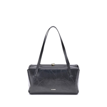 Jil Sander Black Calf Leather Bos Taurus Shoulder Bag