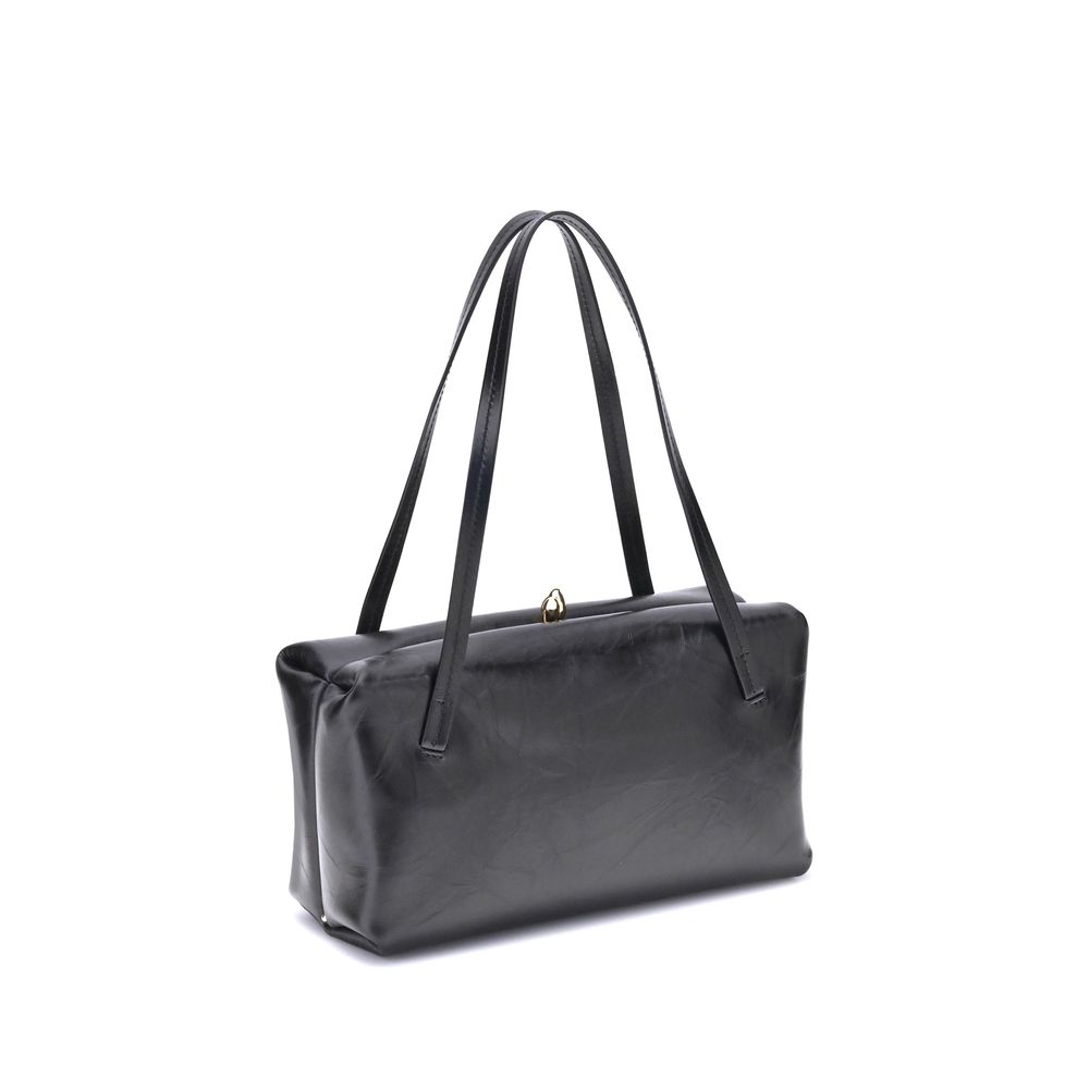 Jil Sander Black Calf Leather Bos Taurus Shoulder Bag